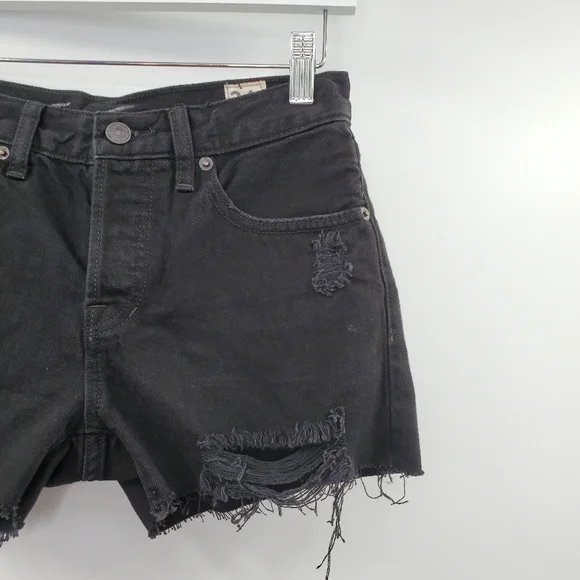 Free People Sofia Shorts Distressed Black Boho NEW